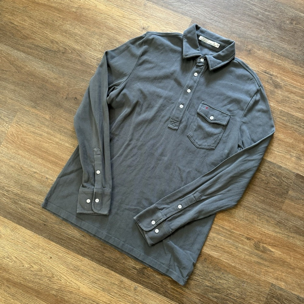 Criquet Gray Long Sleeve Polo Shirt